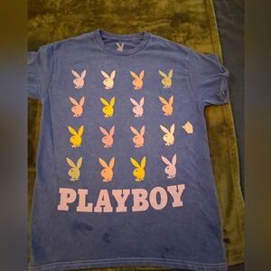 Playboy Indigo Tee with Iconic Logo